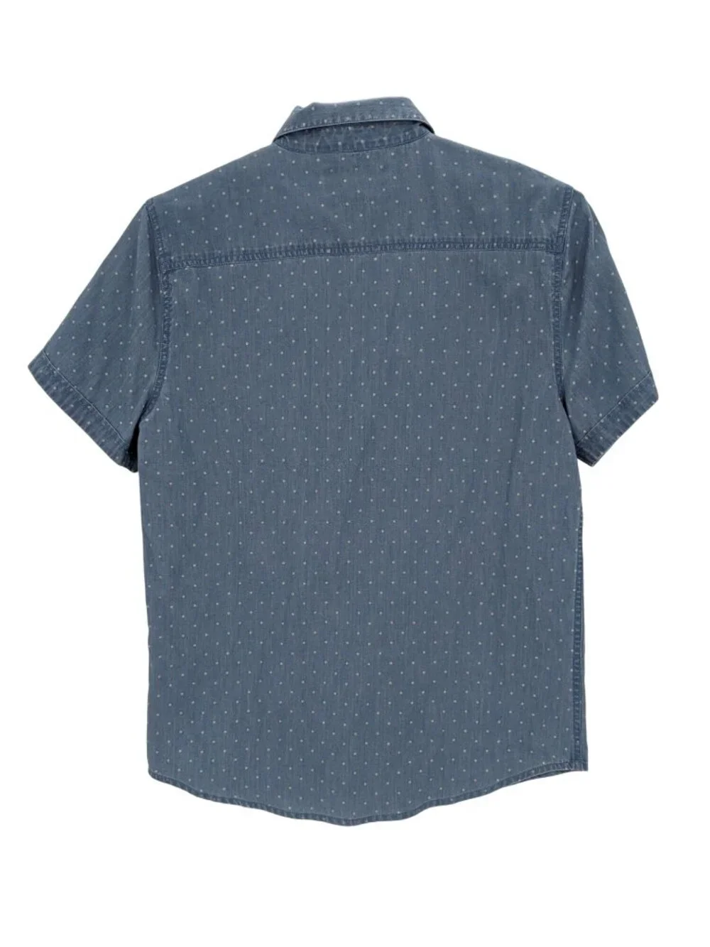 Guess Los Angeles Chambray Polka Dot Shirt Button Up Short Sleeve Coastal Medium